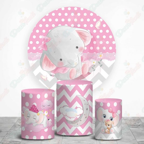 Elefante Rosa Fundas de tela sublimada para cilindros