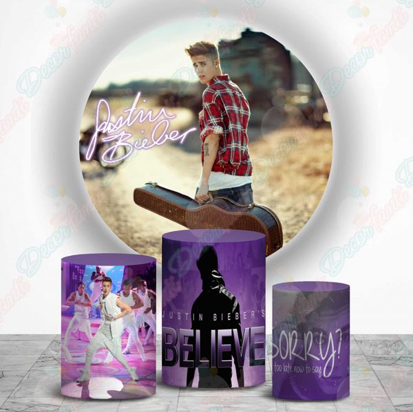 Justin Bieber Fundas tela sublimada para cilindros backdrop