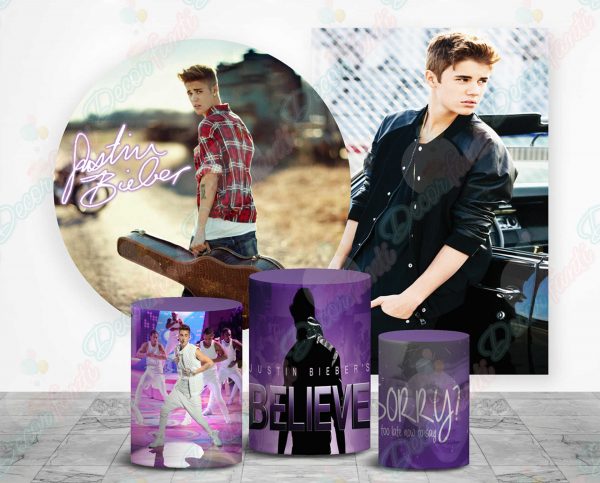 Justin Bieber Fundas tela sublimada para cilindros backdrop