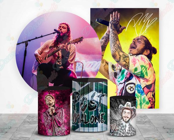 Post Malone Fundas tela sublimada para cilindros backdrop