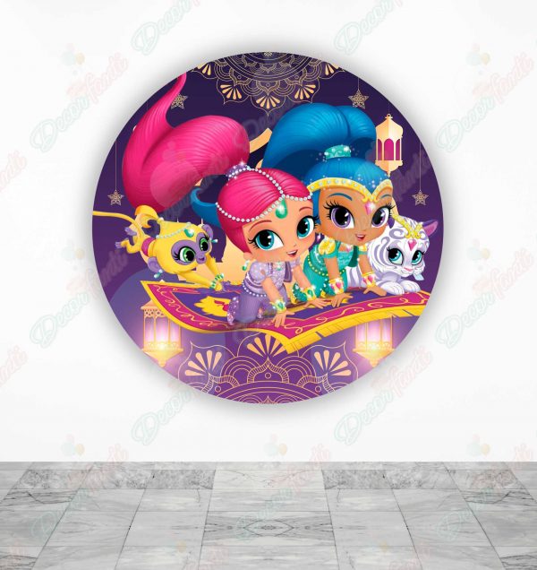 Shimmer y Shine Fundas de tela sublimada para cilindros backdrop