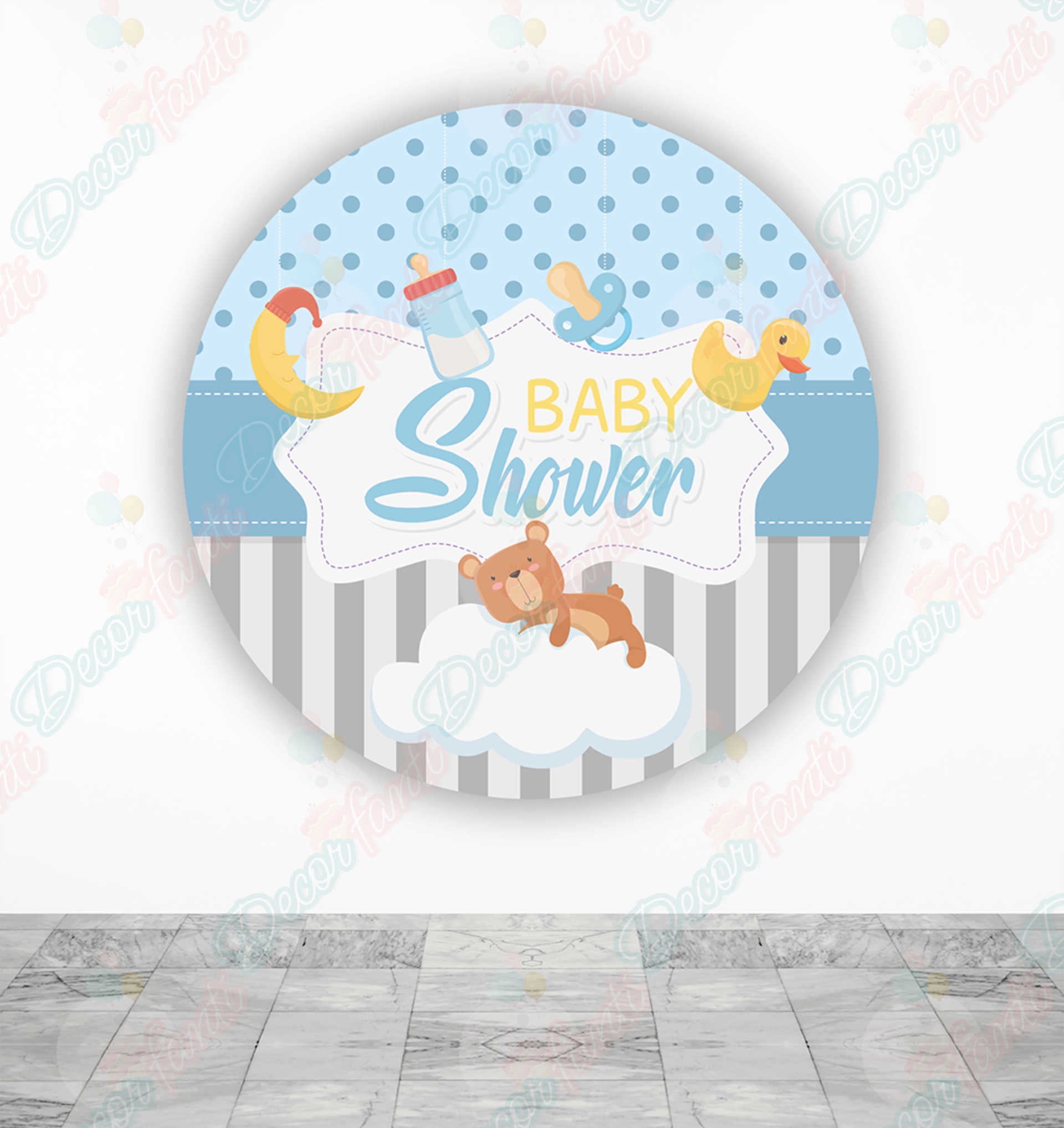 Baby Shower niño Fundas tela sublimada para cilindros - Decorfanti