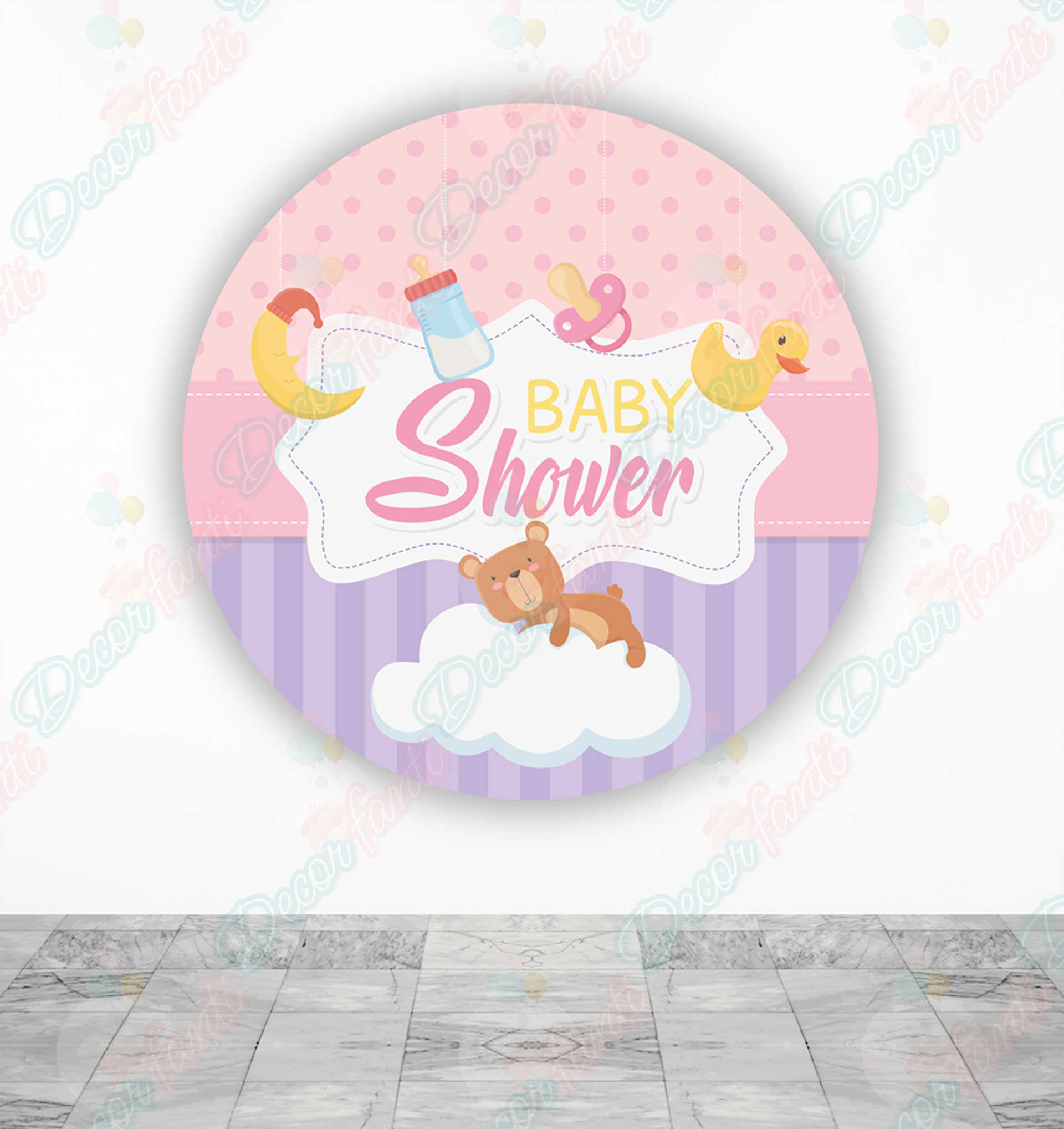 Baby Shower niña Fundas tela sublimada para cilindros - Decorfanti