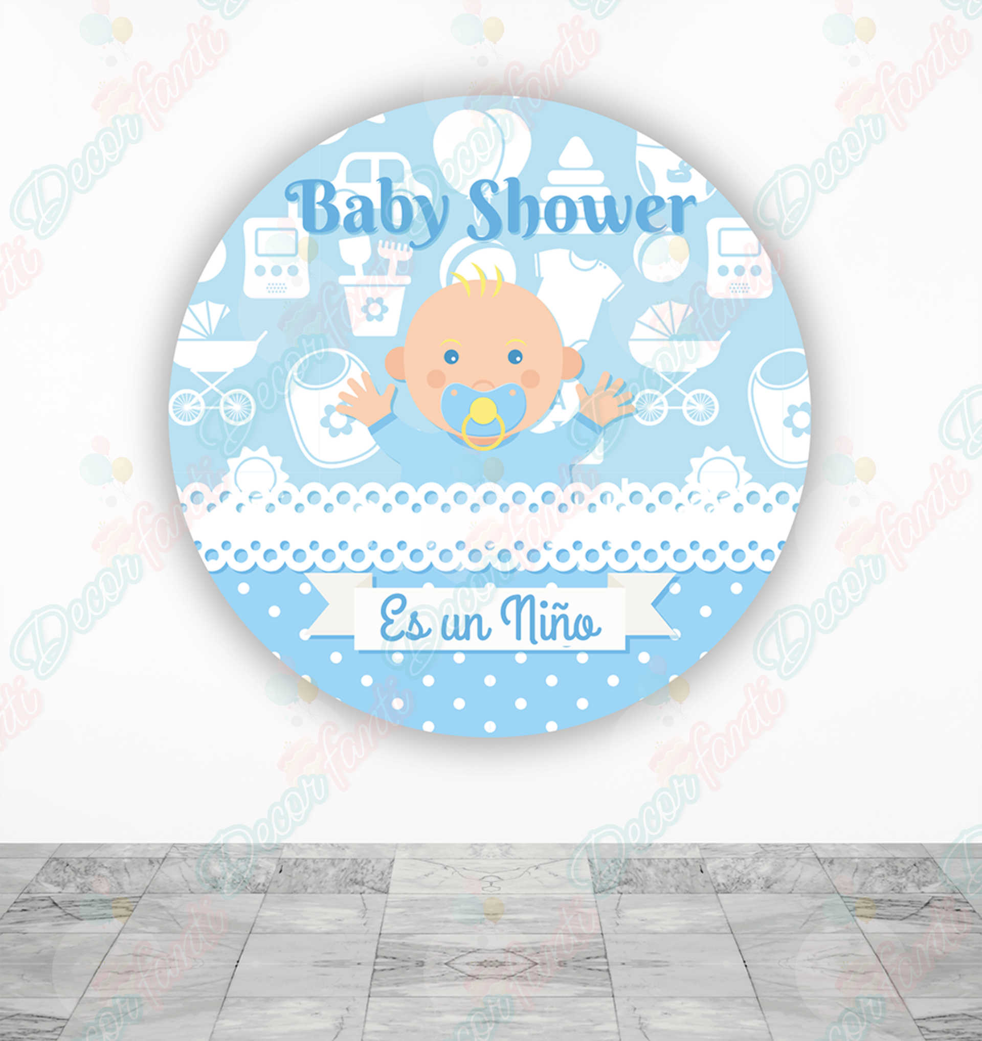 Baby Shower niño Fundas tela sublimada para cilindros - Decorfanti