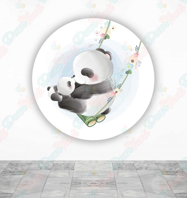 Baby Shower Panda Fundas tela sublimada para cilindros