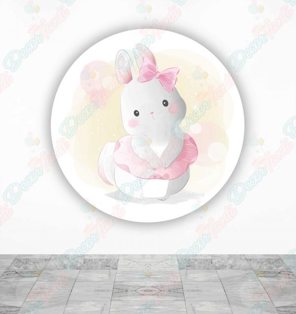 Baby Shower Coneja Fundas tela sublimada para backdrop