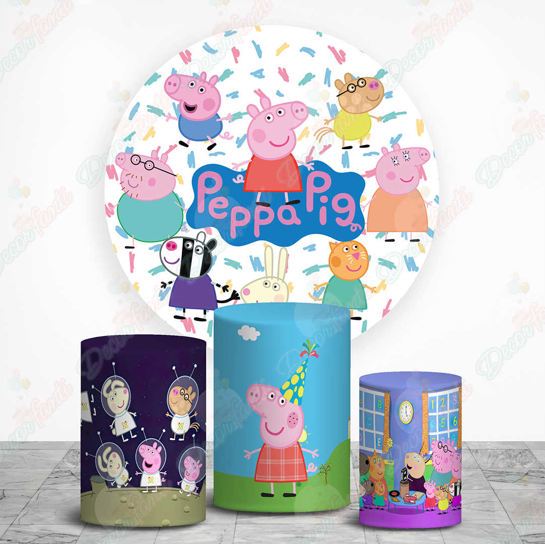 Telón de fondo de cumpleaños de Peppa Pig personalizado, pancarta de  cumpleaños de Peppa Pig, decoraciones de cumpleaños con tema de Peppa Pig,  conjunto de fiesta de cumpleaños de Peppa Pig, 