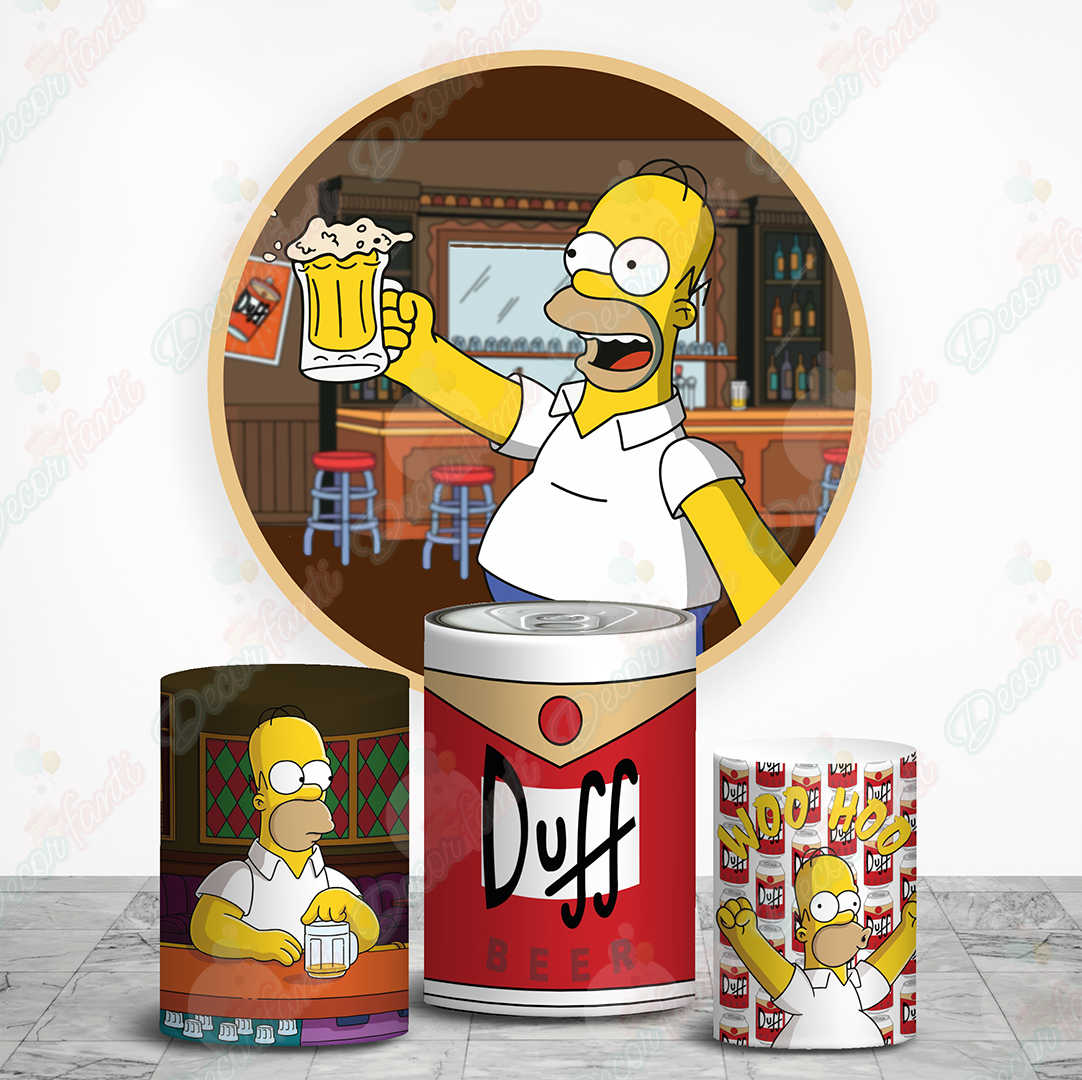 Los Simpson fundas de tela sublimada para cilindros Backdrop de fiesta -  Decorfanti