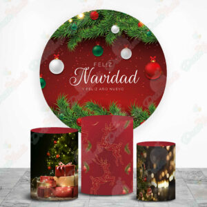 Feliz Navidad Rojo fundas cilindros backdrop