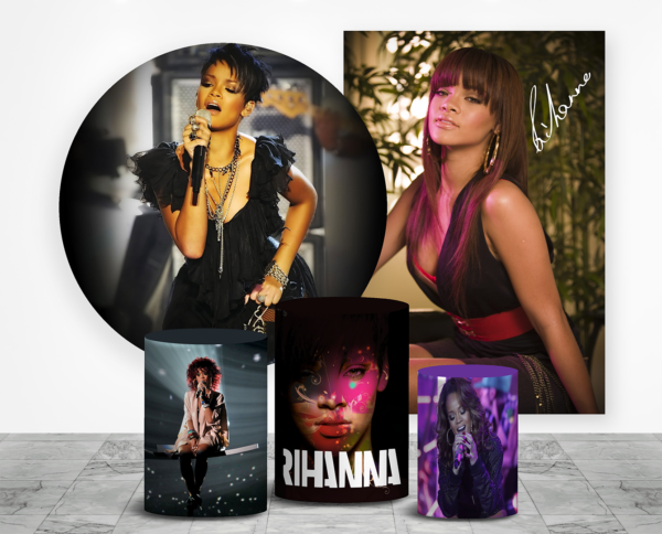 Rihanna fundas cilindros backdrop