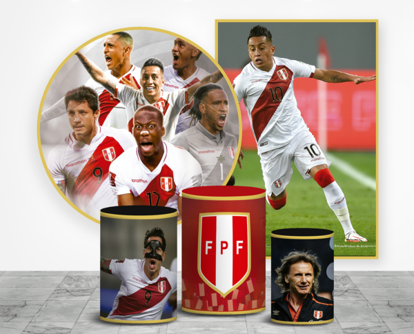 Selección Perú fundas cilindros backdrop