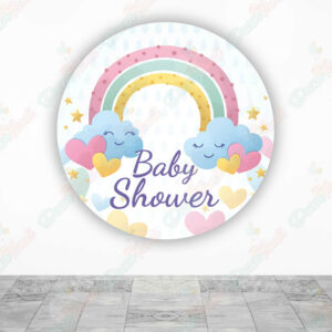 Baby Shower Arcoiris Niña Fundas tela sublimada