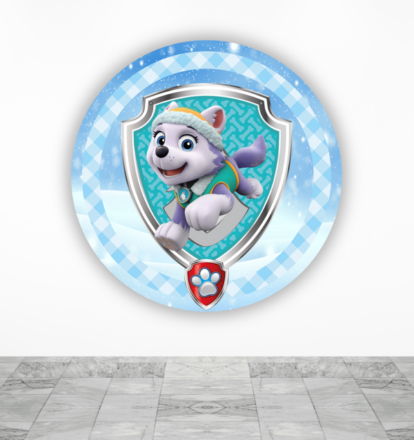 Paw patrol Everest tela sublimada para cilindros Backdrop