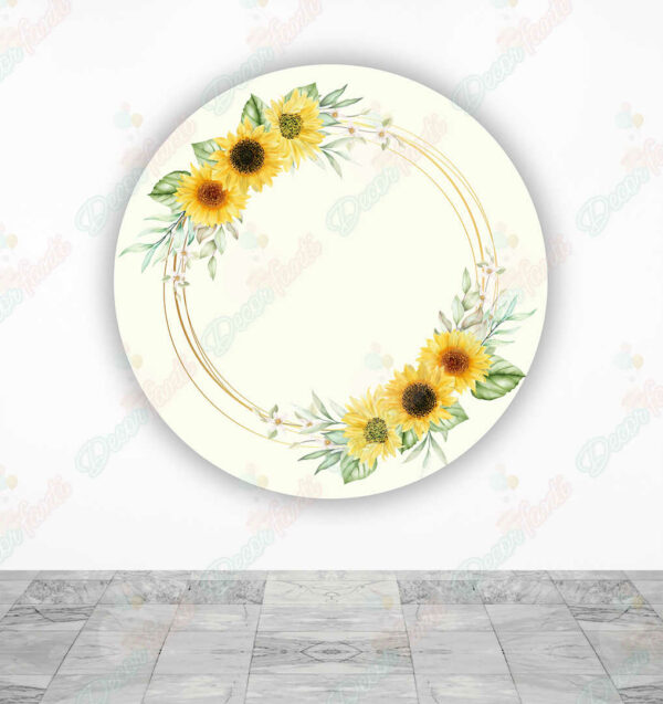 Corona de Girasoles fundas cilindros backdrop