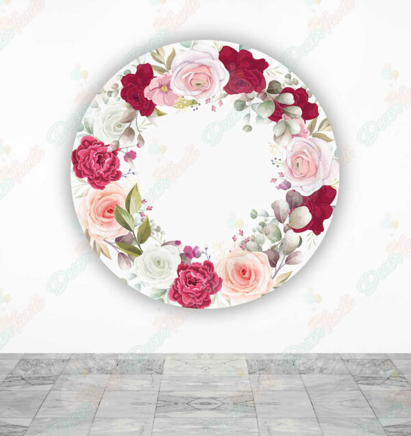 Corona de Rosas fundas cilindros backdrop