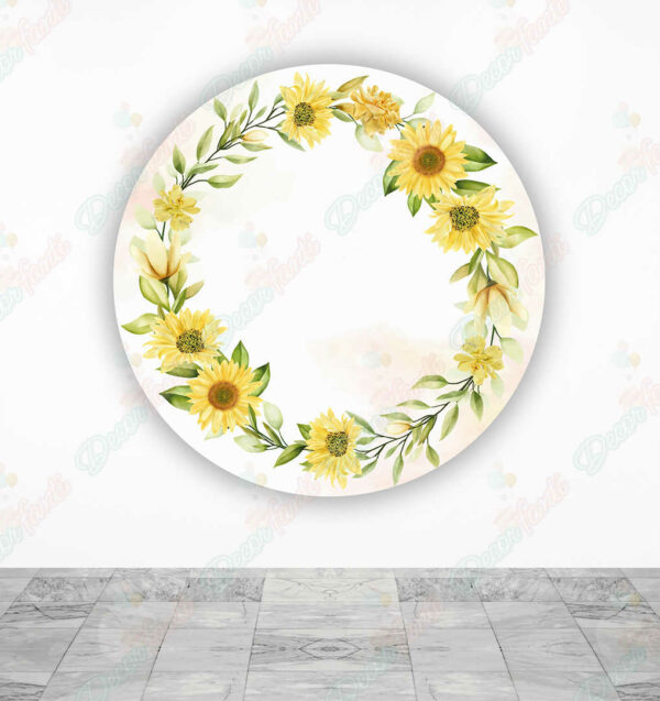 Corona Girasoles fundas cilindros backdrop