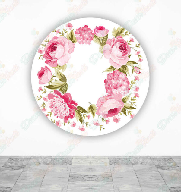 Corona de Rosas fundas cilindros backdrop