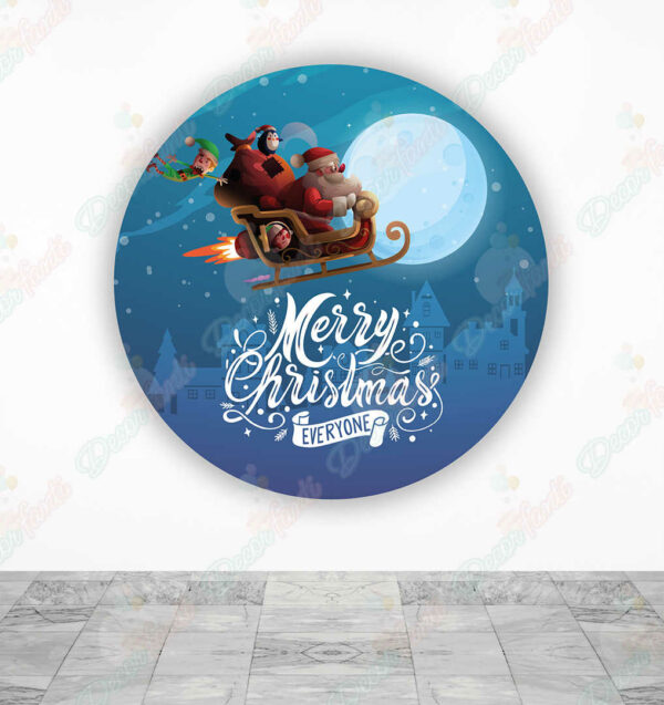 Feliz Navidad azul fundas cilindros backdrop