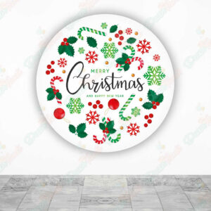 Feliz Navidad Muérdagos y bastones fundas cilindros backdrop