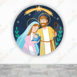 Nacimiento Jesús José y María fundas cilindros backdrop