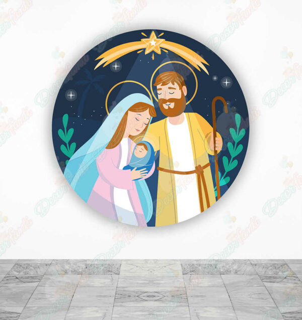 Nacimiento Jesús José y María fundas cilindros backdrop