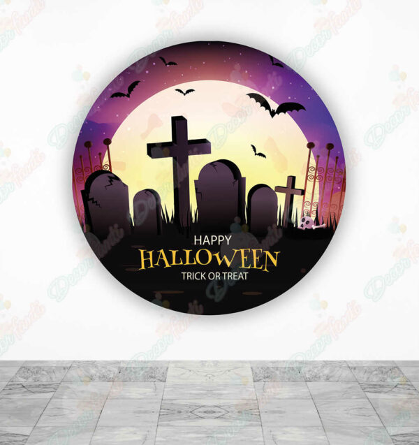 Happy Haloween Cementerio fundas cilindros backdrop