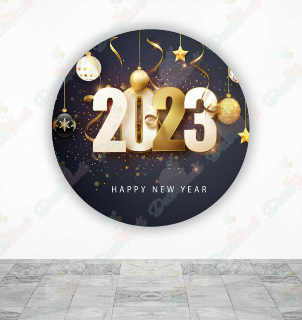 Feliz Año Nuevo 2023 fundas cilindros backdrop