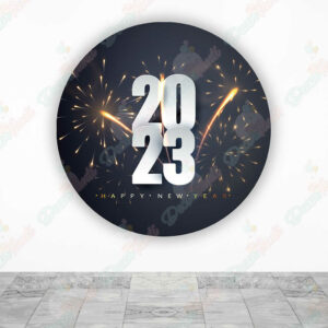 Feliz Año Nuevo 2023 Fuegos Artificiales fundas cilindros backdrop