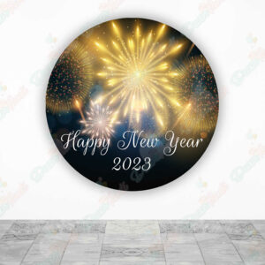 Feliz Año Nuevo 2023 Fuegos Artificiales fundas cilindros backdrop