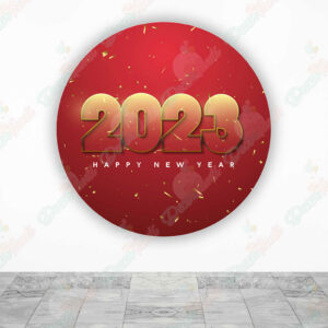 Feliz Año Nuevo 2023 Fondo Rojo fundas cilindros backdrop