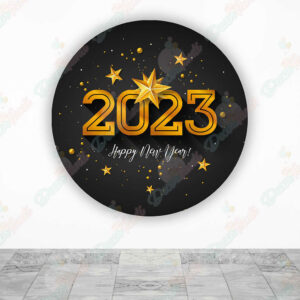 Feliz Año Nuevo 2023 Estrella fundas cilindros backdrop