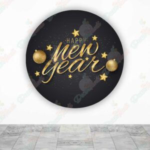 Feliz Año Nuevo 2023 Bolas y Estrellas fundas cilindros backdrop