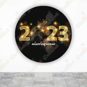 Feliz Año Nuevo 2023 Reloj fundas cilindros backdrop