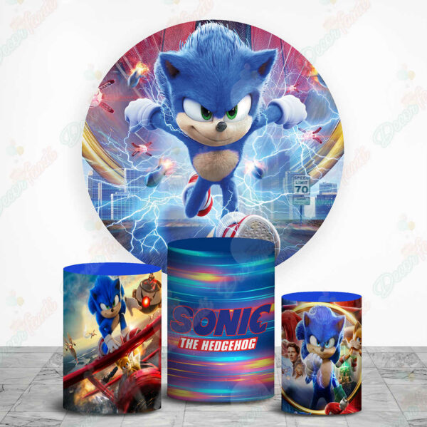 Sonic Película Fundas tela sublimada para cilindros